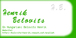 henrik belovits business card